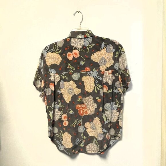 Lis Claiborne Petite Collection Short Sleeve Silk Top - Picture 3 of 3